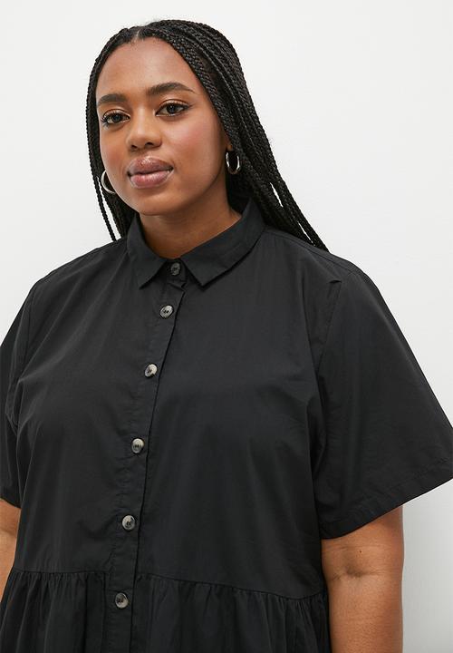 Cotton On - Plus noah mini shirt dress - black
