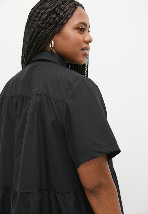 Cotton On - Plus noah mini shirt dress - black