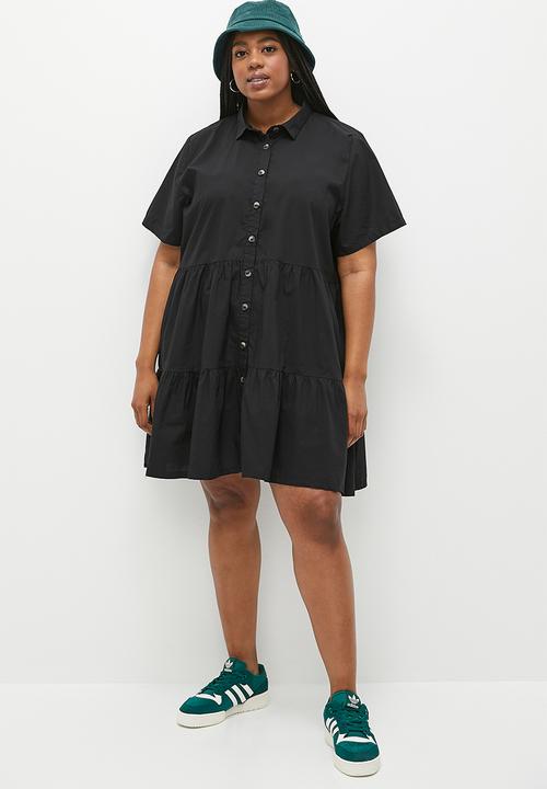 Cotton On - Plus noah mini shirt dress - black