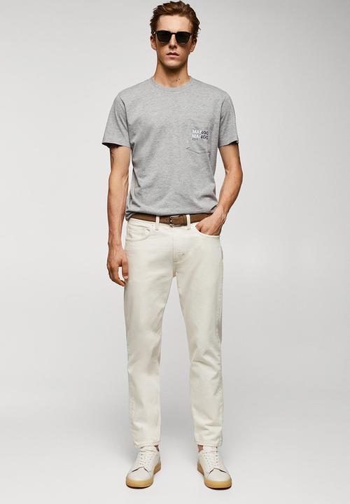 MANGO - T-shirt logopok-h - medium grey