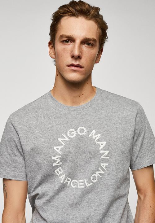 MANGO - T-shirt logohe-h - medium grey