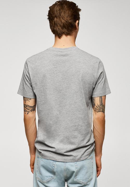 MANGO - T-shirt logohe-h - medium grey