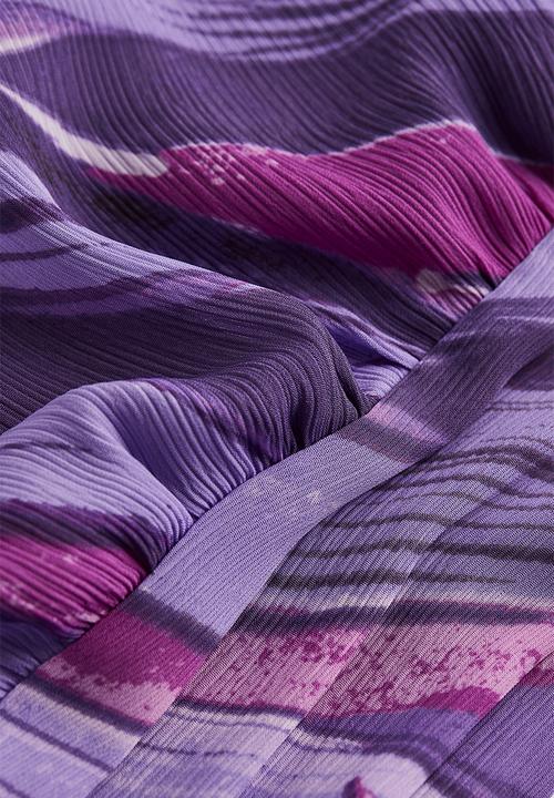 H&M - Cropped one-shoulder top - multi,purple