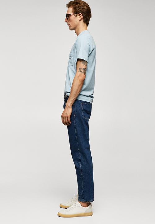 MANGO - T-shirt logopok-h - sky blue