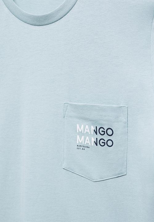 MANGO - T-shirt logopok-h - sky blue