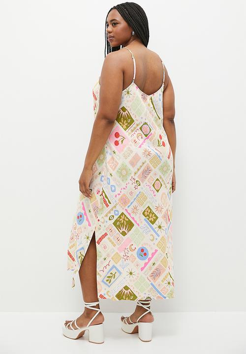 Cotton On - Plus haven slip midi dress - summer solstice white