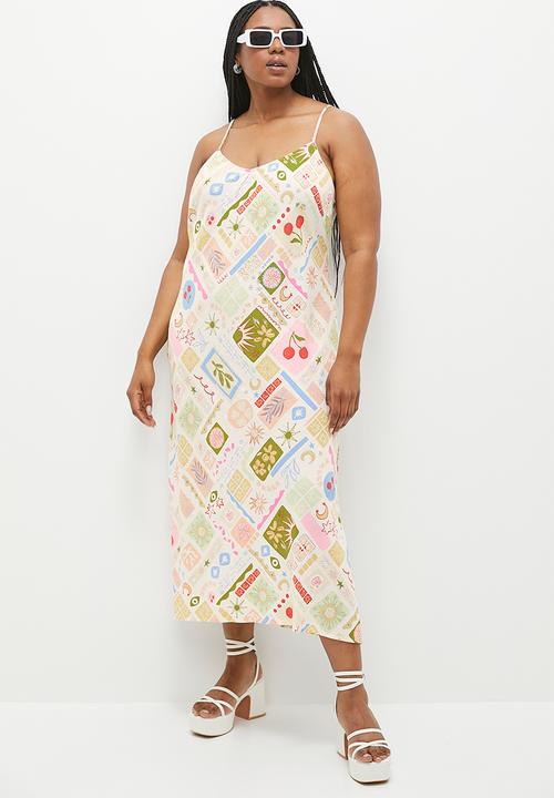 Cotton On - Plus haven slip midi dress - summer solstice white