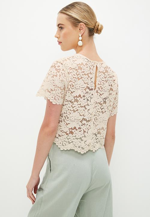 MILLA - Lace shell - buttermilk