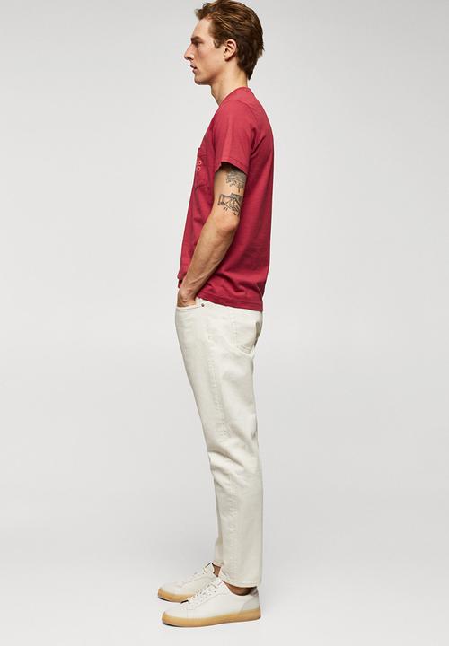 MANGO - T-shirt logopok-h - red