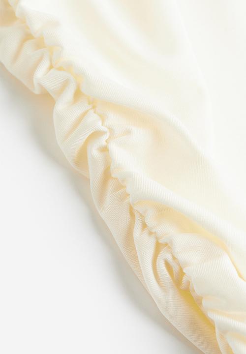 H&M - Draped shoulder-pad top - white
