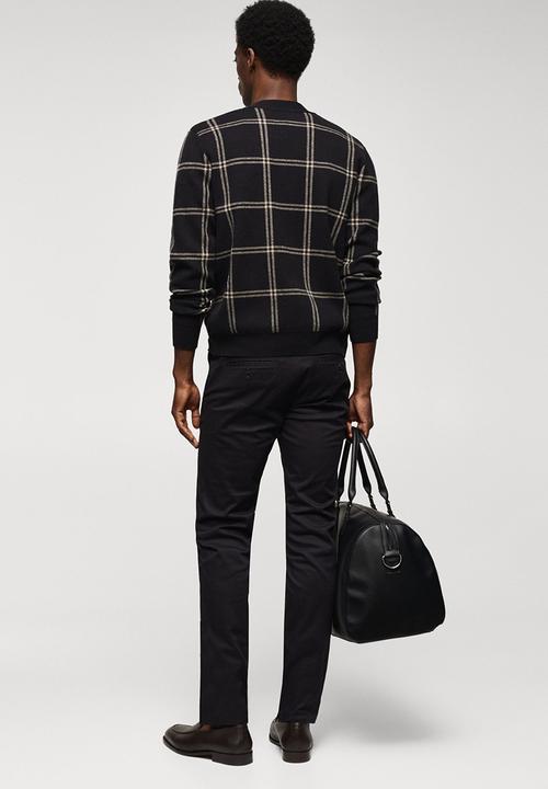 MANGO - Cardigan checkc-lh - black