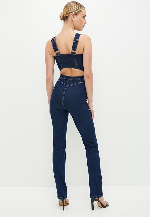 SISSY BOY - Laurin: jumpsuit with front zip and button detail - dark vintage