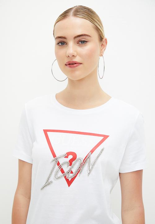 GUESS - Short sleeve cn icon tee - pure white