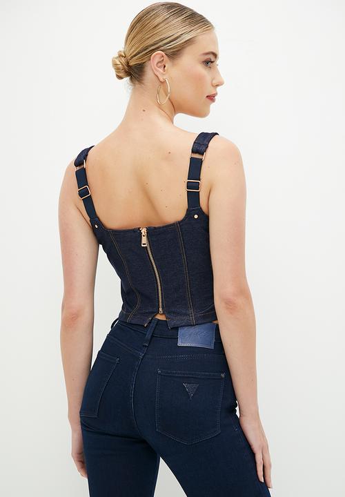 GUESS - Selene corset top - blue denim
