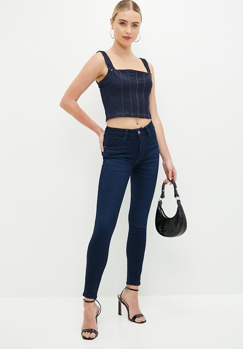 GUESS - Selene corset top - blue denim