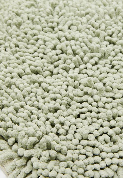Sixth Floor - Chenille loop polyester pedestal mat - sage green