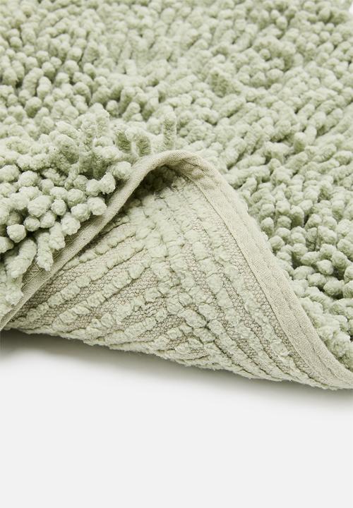 Sixth Floor - Chenille loop polyester pedestal mat - sage green