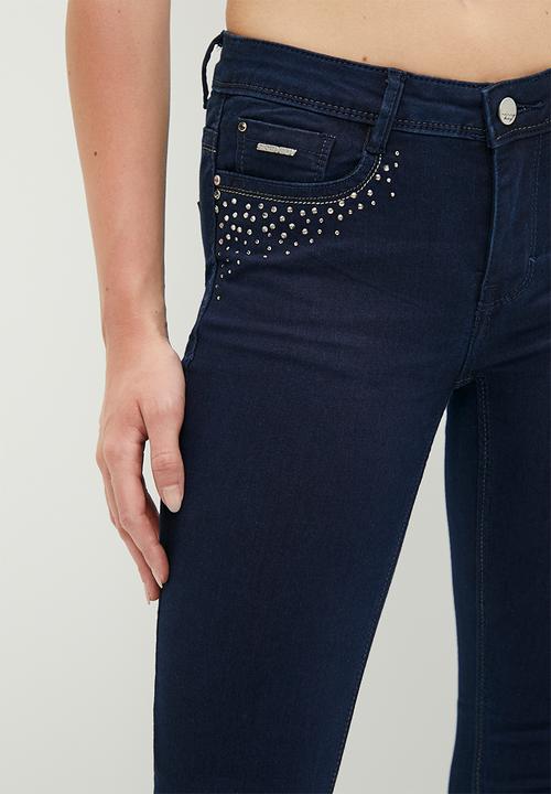 SISSY BOY - Jon jon with front diamante detail - blue black