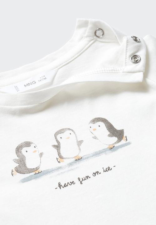 MANGO - T-shirt penguin - natural