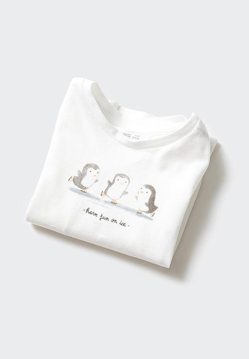 MANGO - T-shirt penguin - natural