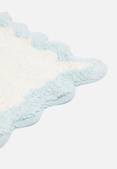 Sixth Floor - Wavy tufted bath mat - soft blue
