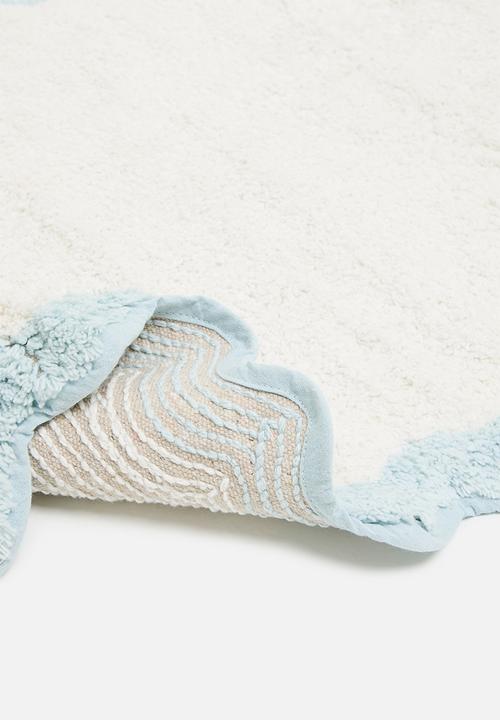 Sixth Floor - Wavy tufted bath mat - soft blue