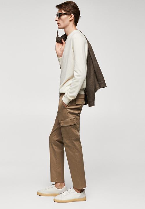 MANGO - Trouser cargo - light brown
