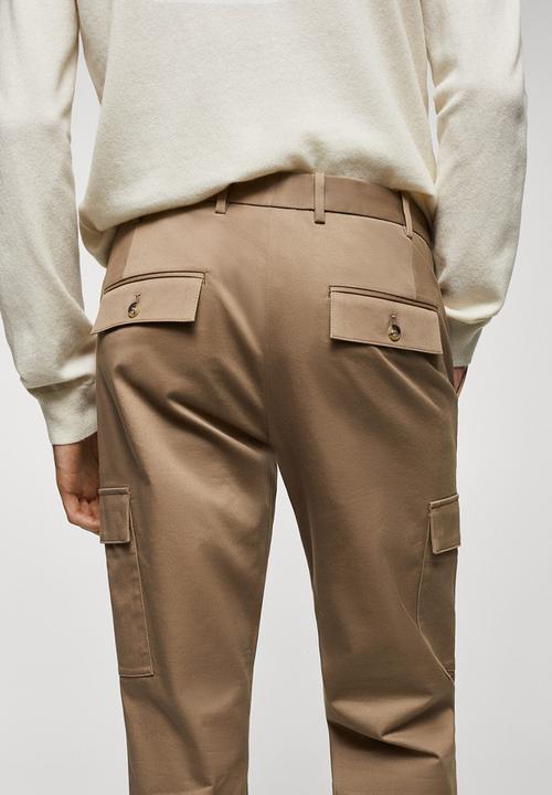 MANGO - Trouser cargo - light brown