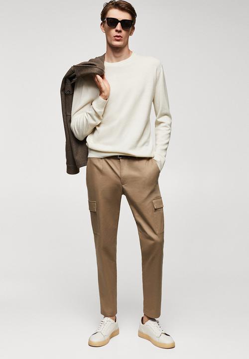 MANGO - Trouser cargo - light brown