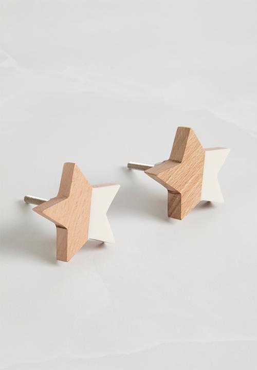 Sixth Floor - Star knob set of 2 - white