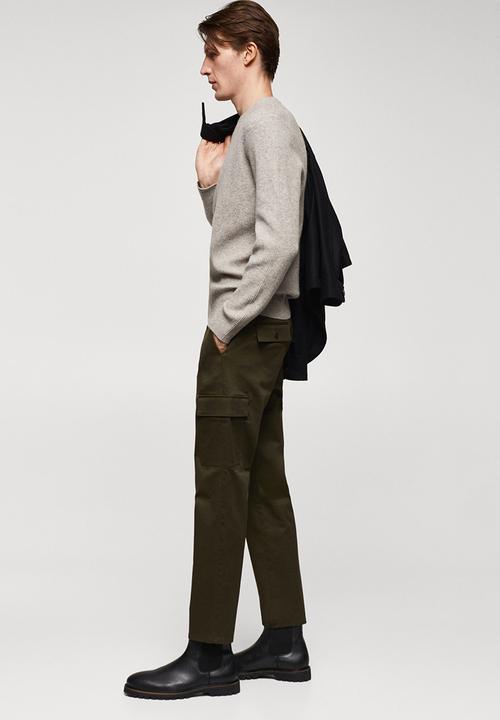 MANGO - Trousers cargo - dark green