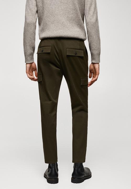 MANGO - Trousers cargo - dark green