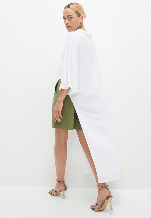 Superbalist - Exaggerated drape shell - white