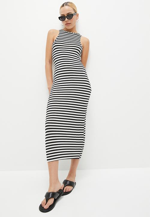 Superbalist - 2 Pack tank midi dress - stripe & cement