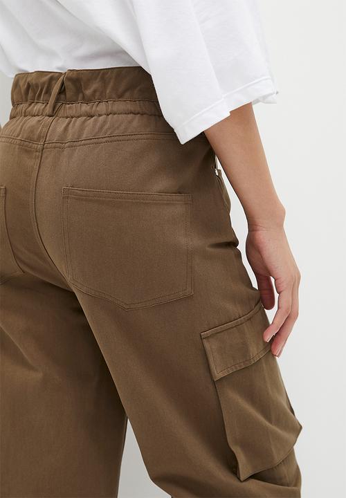 Superbalist - Paperbag cargo trouser - tobacco