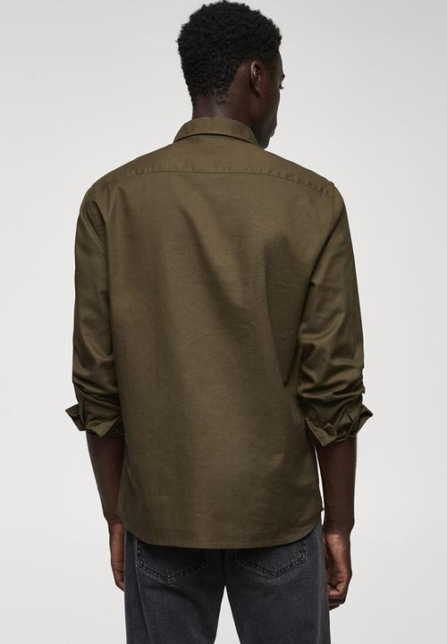 MANGO - Shirt oxford - khaki