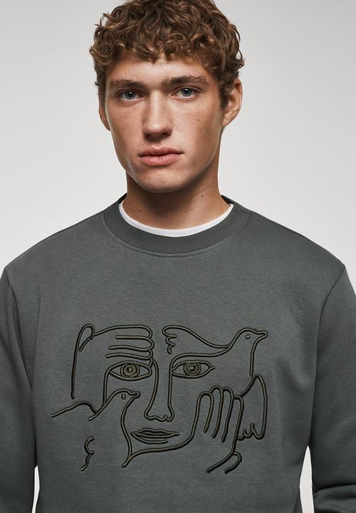 MANGO - Sweatshirt eyes - medium green