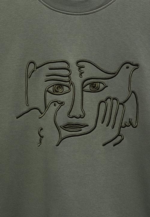 MANGO - Sweatshirt eyes - medium green