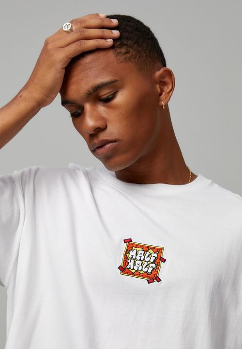 Factorie - Half half oversized T-shirt - white/half half pill