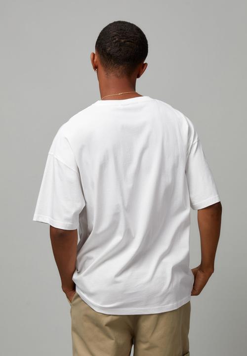 Factorie - Half half oversized T-shirt - white/half half pill