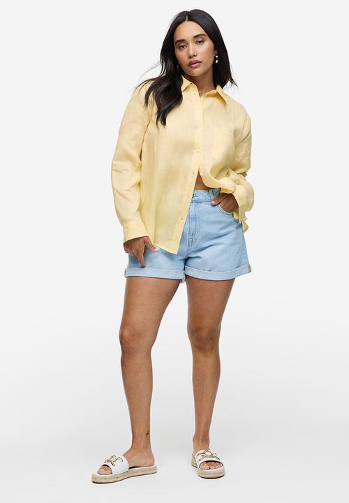 H&M - Linen shirt - light yellow