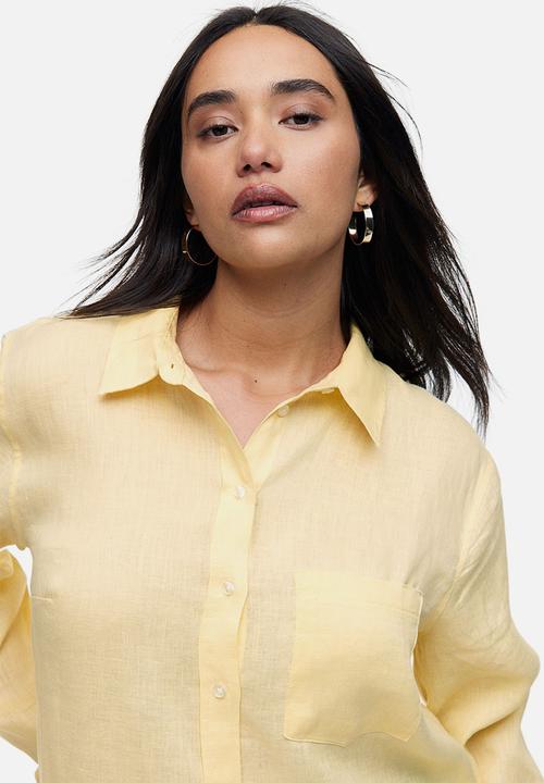 H&M - Linen shirt - light yellow