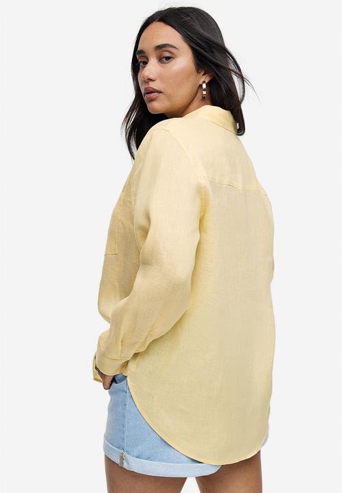 H&M - Linen shirt - light yellow