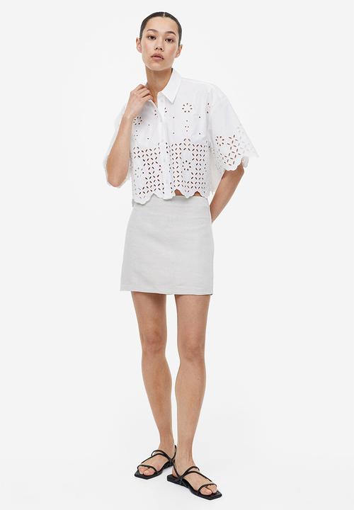 H&M - Broderie anglaise shirt - white