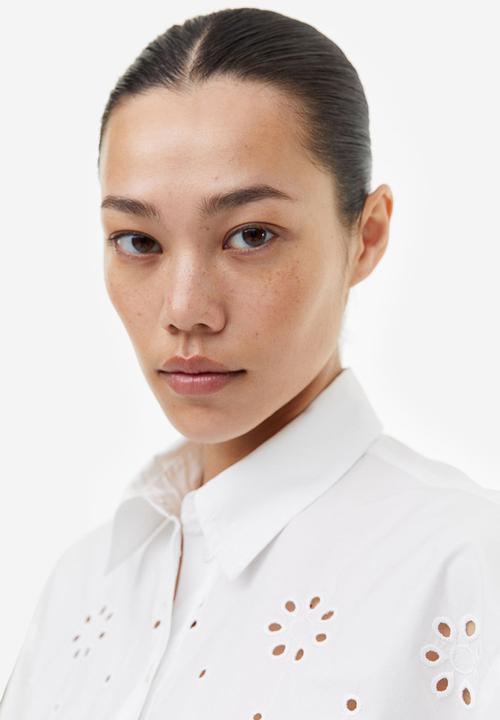 H&M - Broderie anglaise shirt - white
