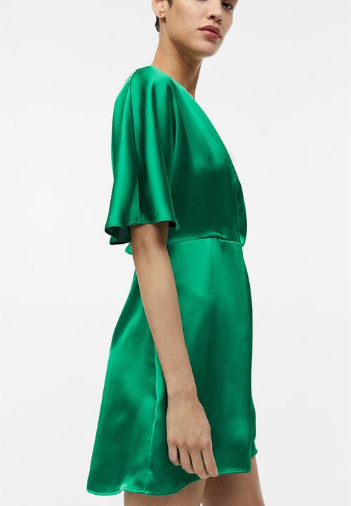H&M - Satin wrap dress - green