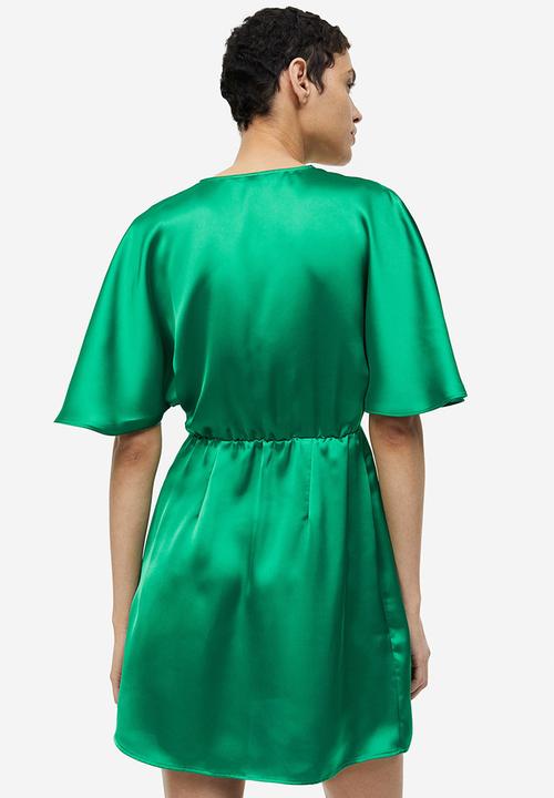 H&M - Satin wrap dress - green