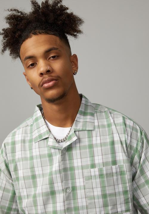 Factorie - Boxy street shirt - green check