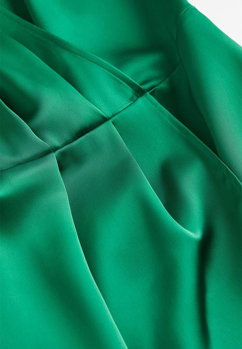 H&M - Satin wrap dress - green