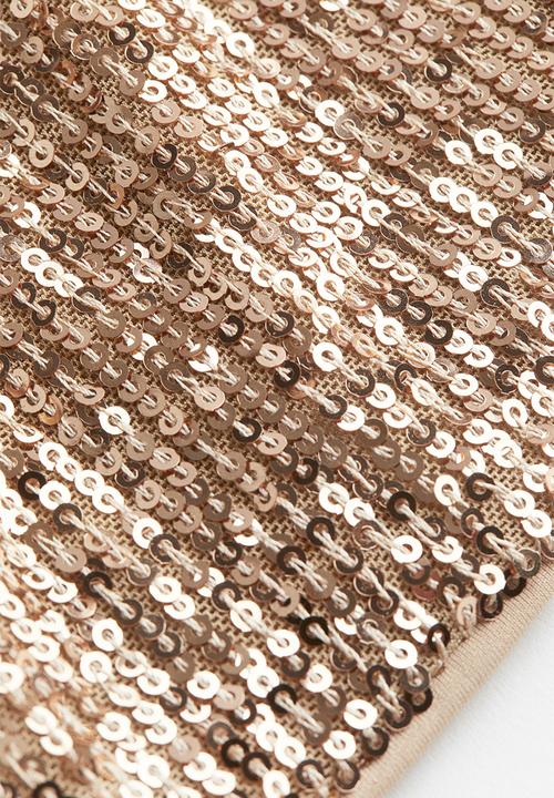 H&M - Sequined crop top - beige